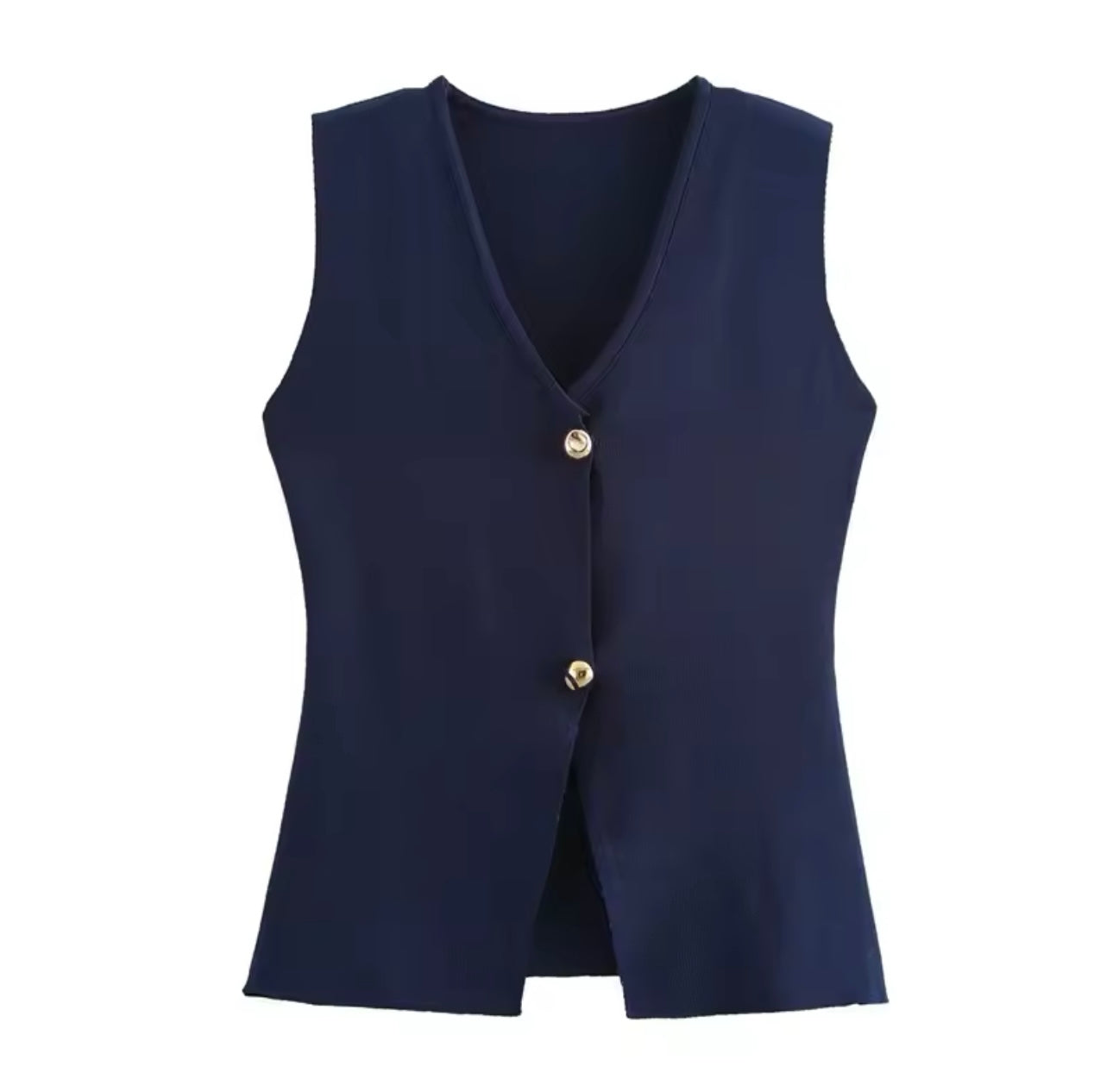 Gold Button Vest Top (5 Colours)