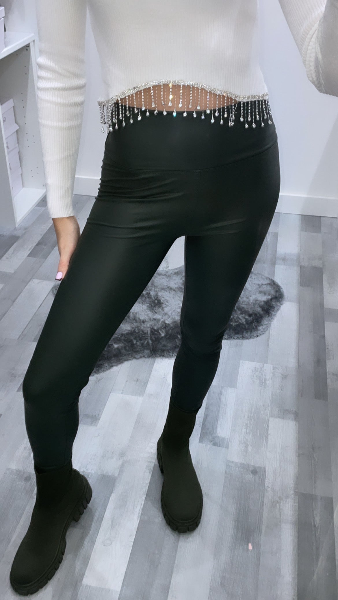 High Waisted Faux Leather Leggings – Bloom Boutique