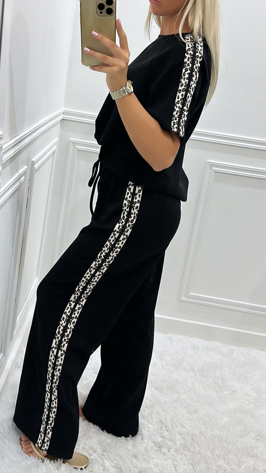 Black Leopard Side Tracksuit