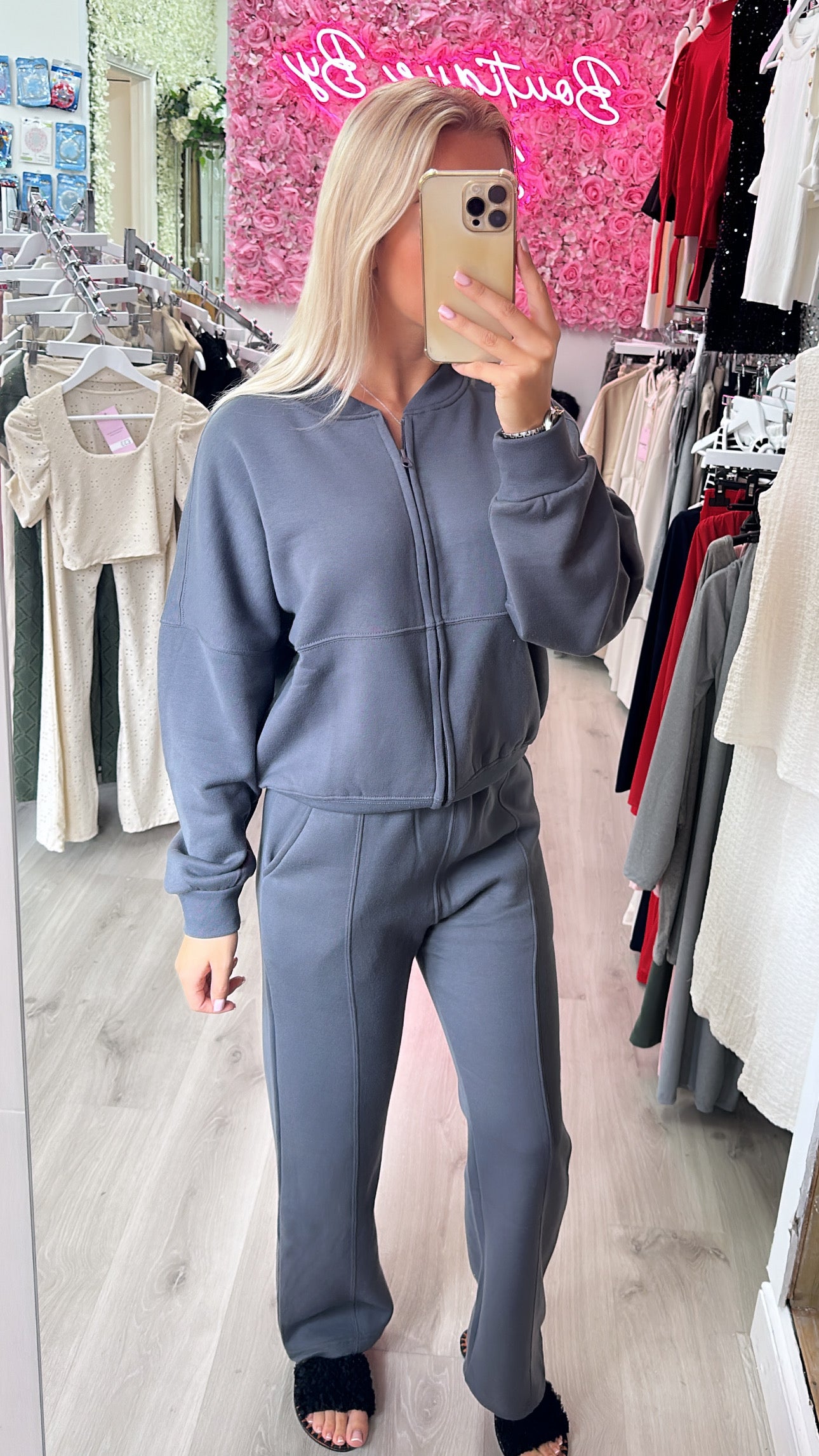 Charcoal Grey Bomber Tracksuit