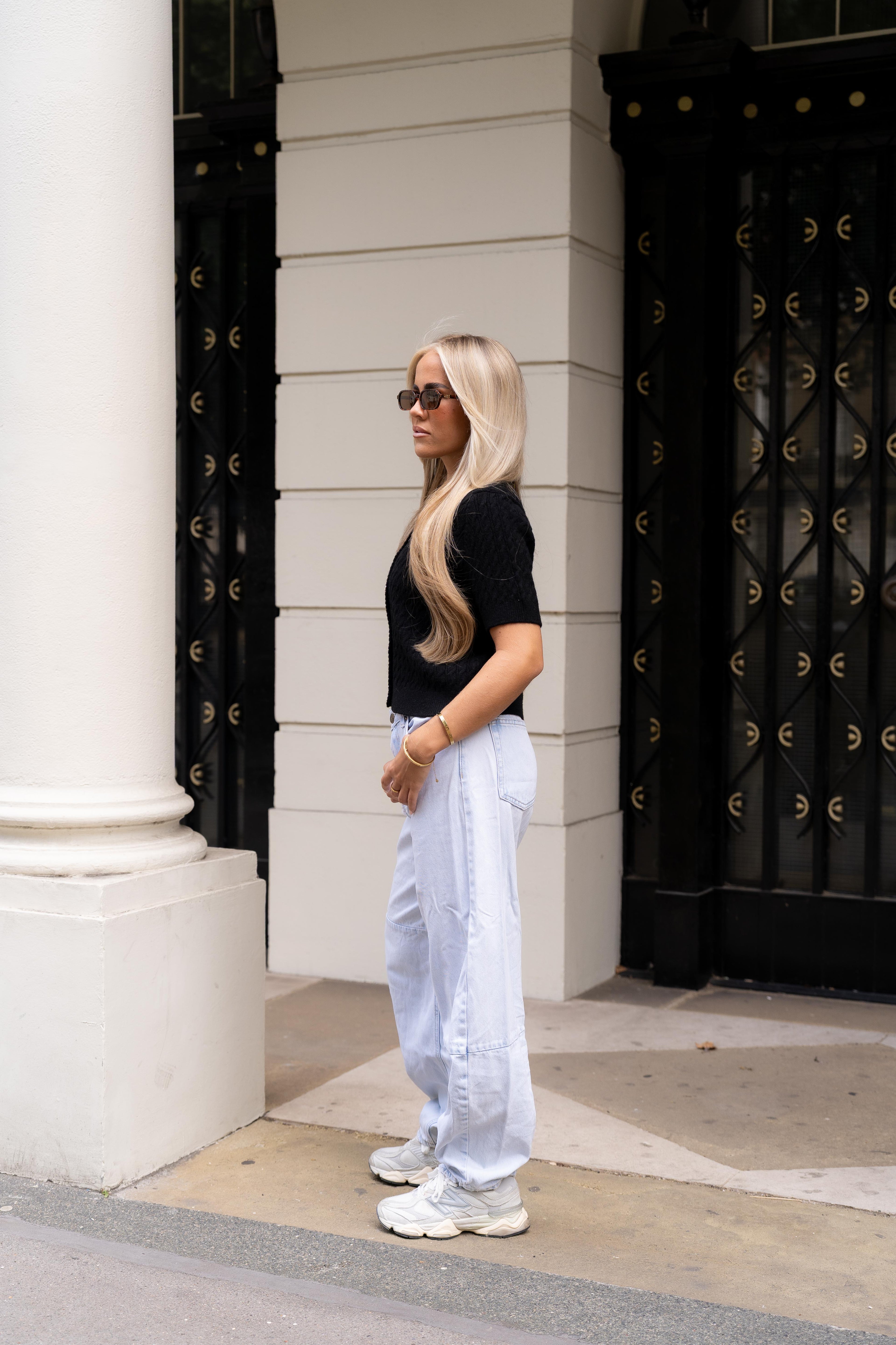 Cable Knit Top Black