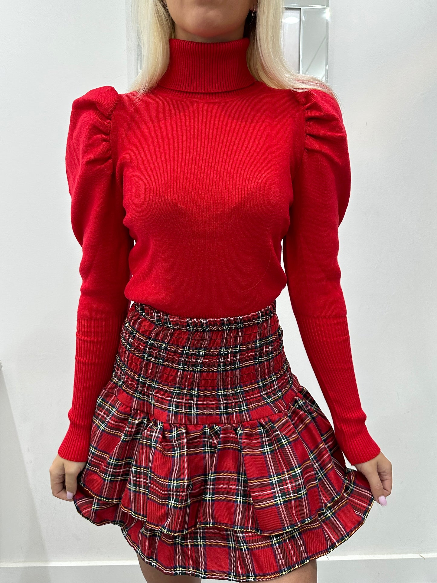 Red Roll Neck Jumper