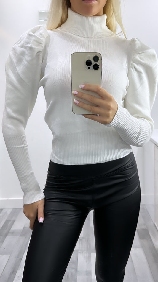 White Roll Neck Jumper