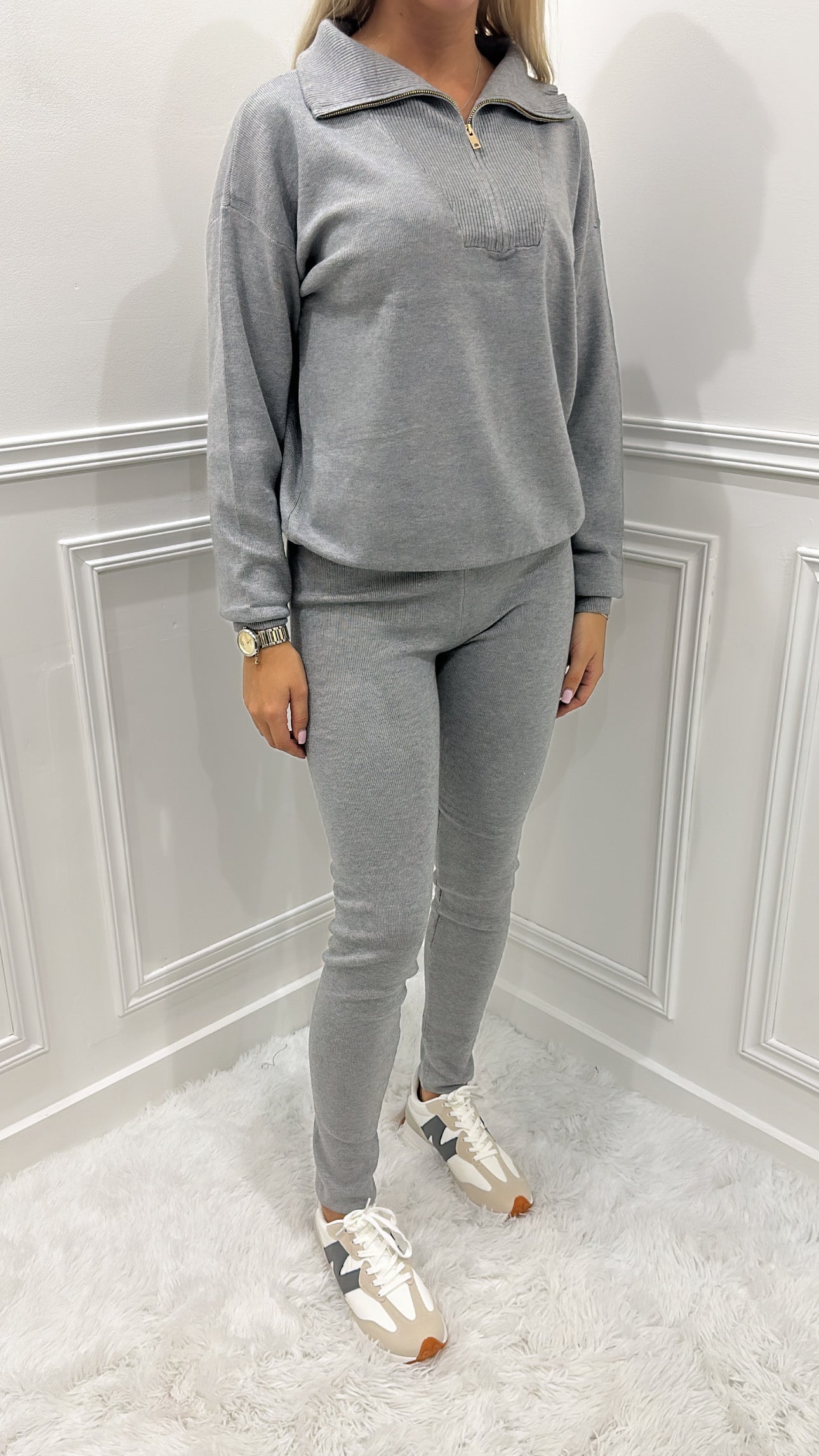 Grey & Gold Quarter Zip Tracksuit