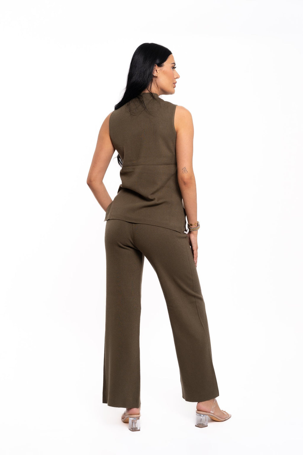 Khaki Soft Knit Trouser Set