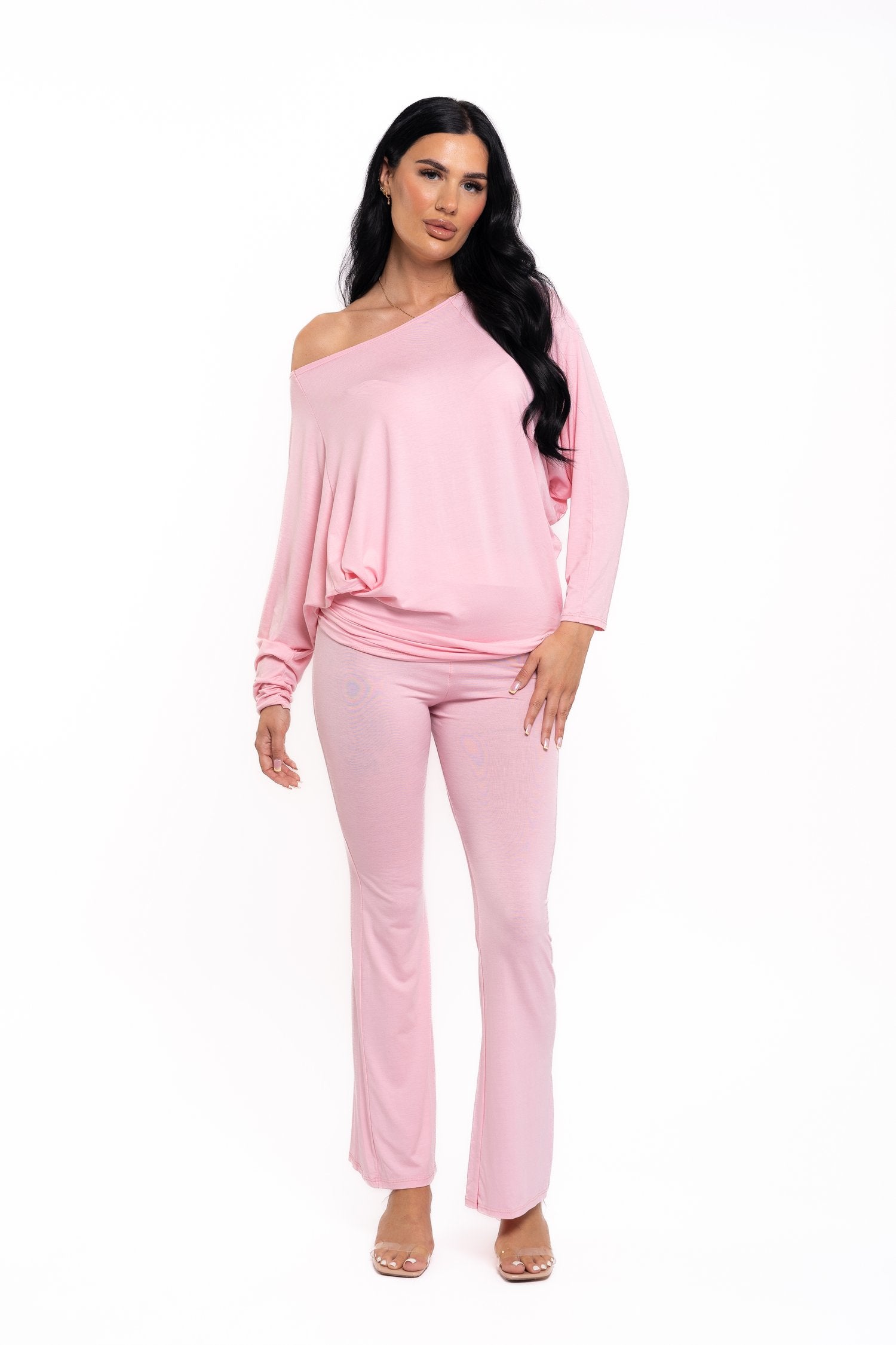 Pink Off The Shoulder Co Ord