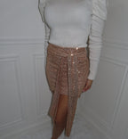 Champagne Sequin Mini Skirt