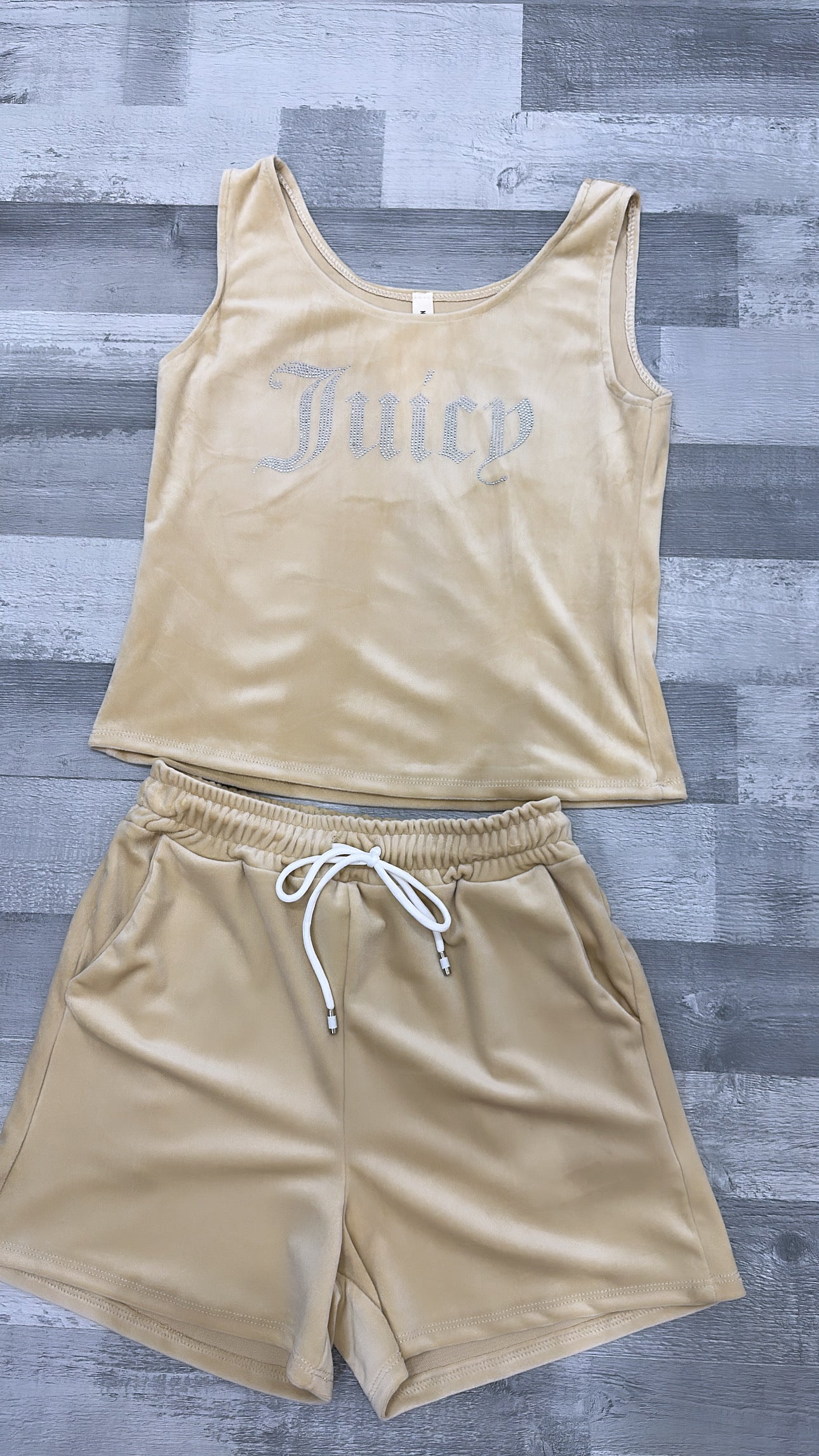 Beige Couture Short Set