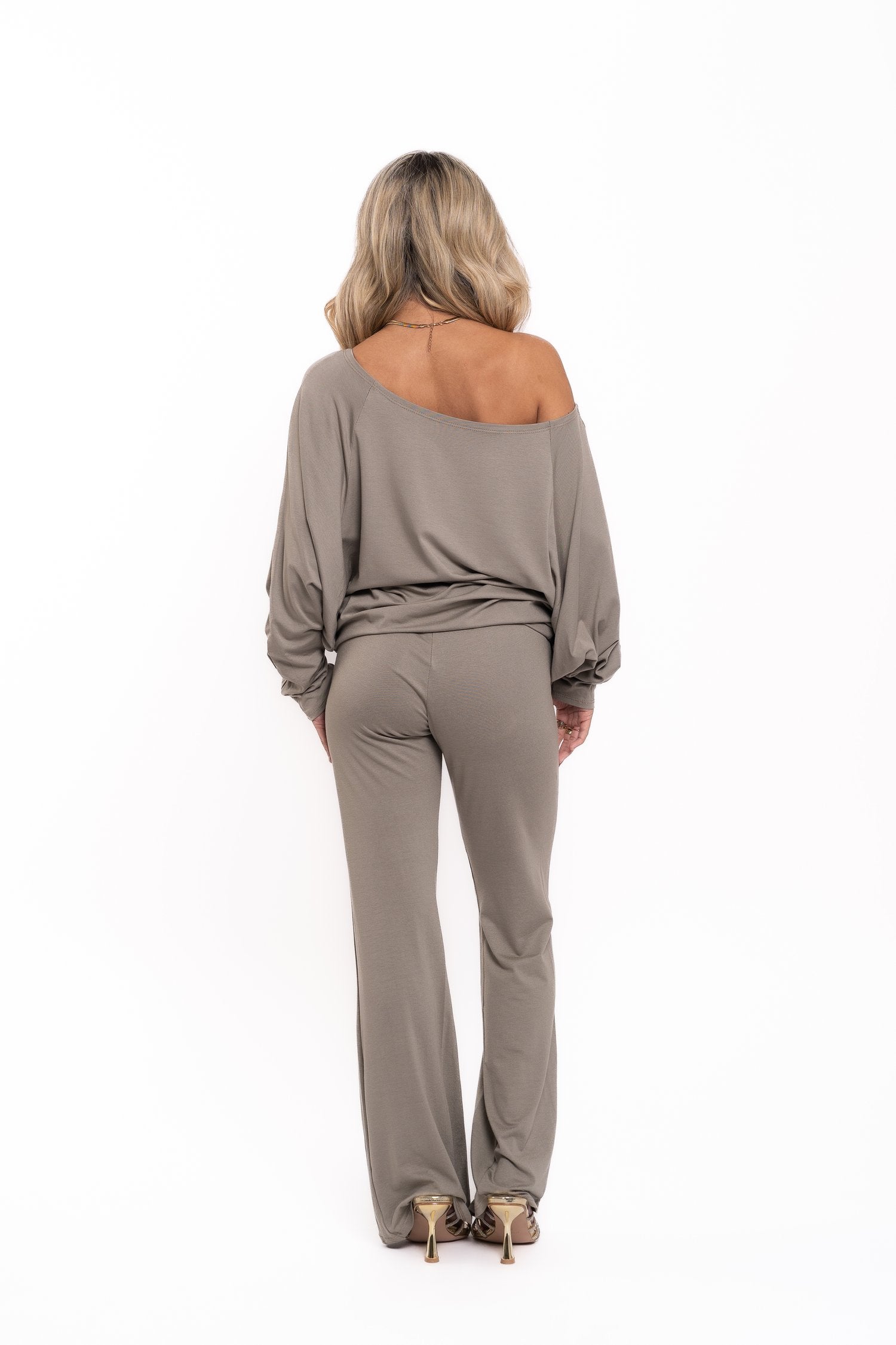 Dove Grey Off The Shoulder Co Ord