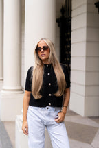 Cable Knit Top Black