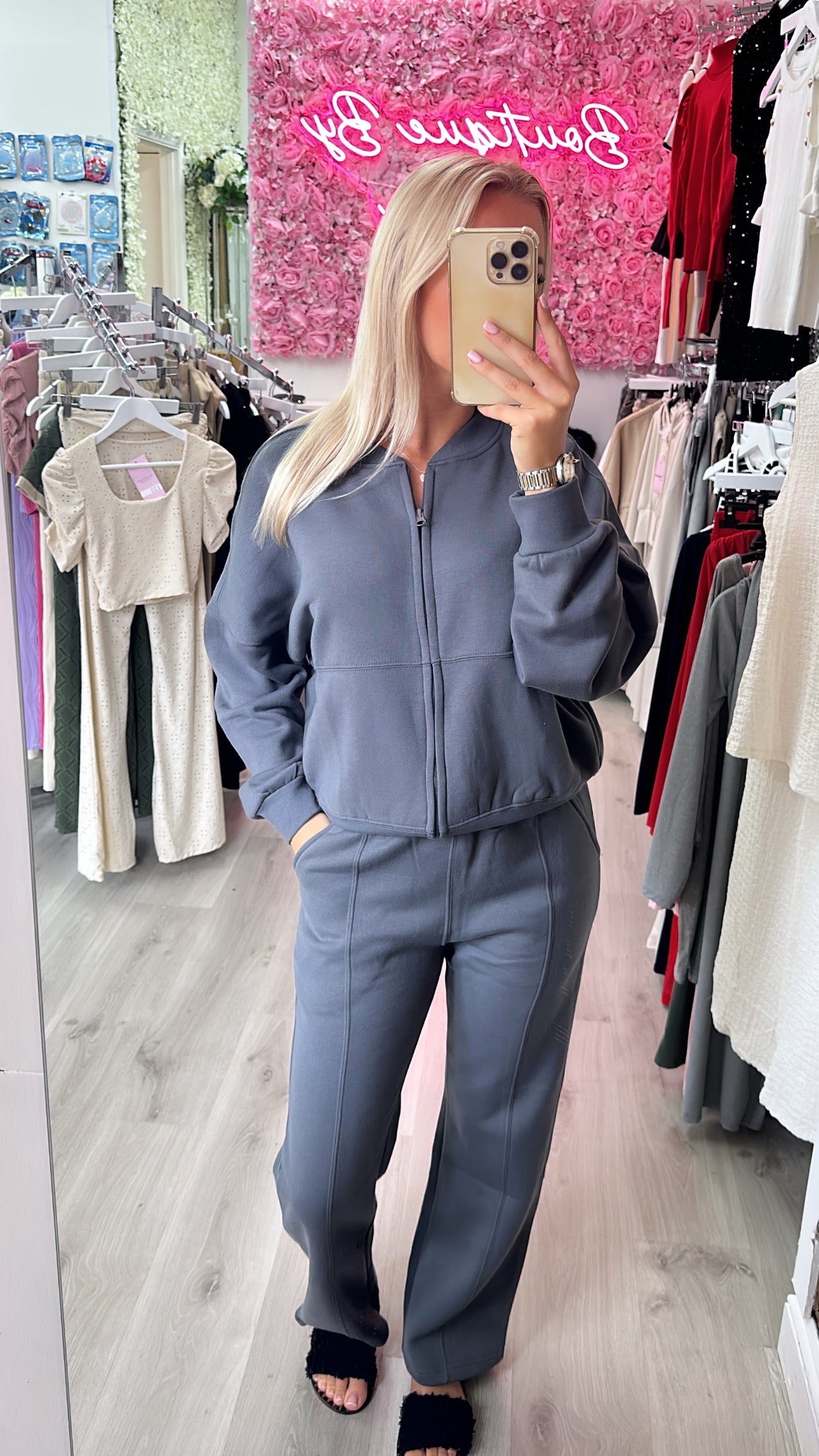 Charcoal Grey Bomber Tracksuit