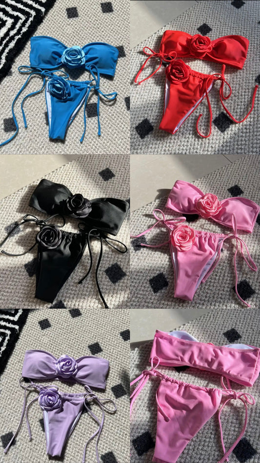 Bardot Rose Bikini (5 colours)