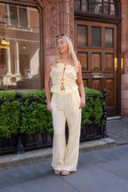 Stripe Bandeau Top & Trouser Co Ord Yellow