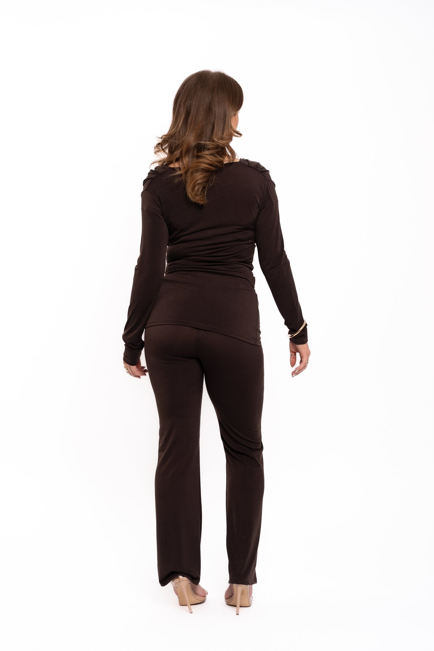 Chocolate Brown Cowl Neck Co Ord