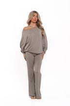 Dove Grey Off The Shoulder Co Ord