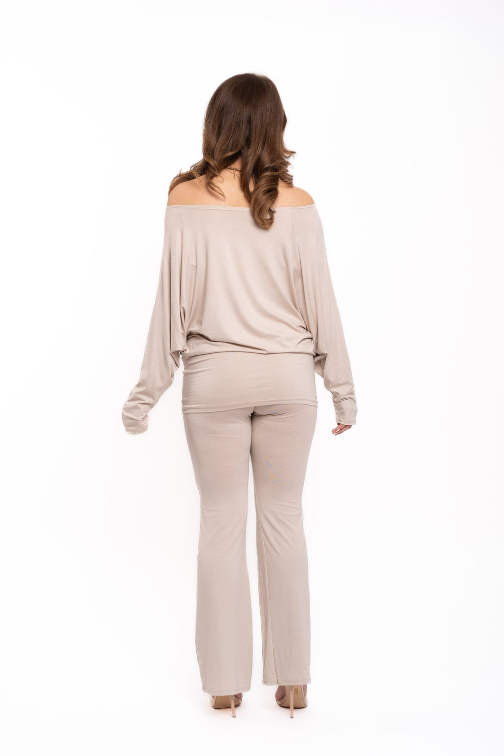 Beige Off The Shoulder Co Ord