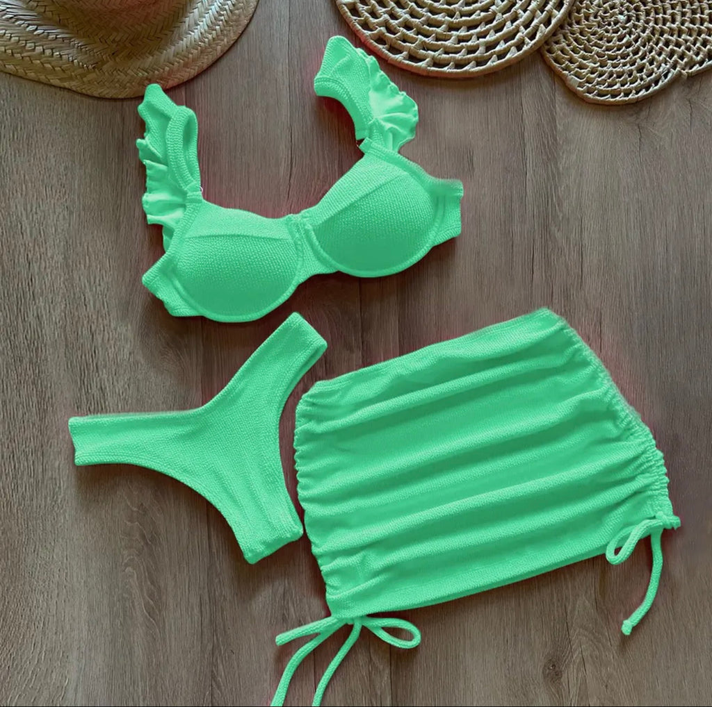 3 Piece Crinkle Bikini