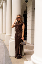 Brown Wide Leg Trouser Set