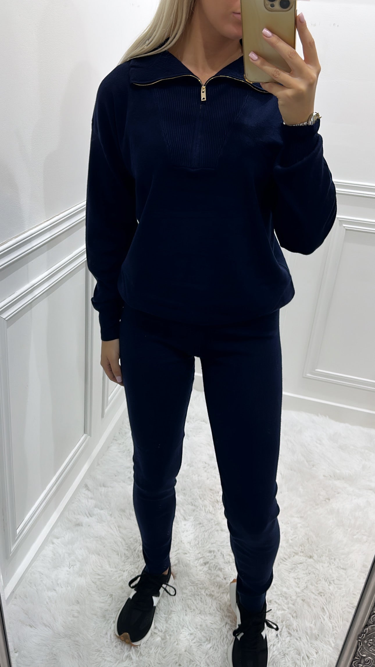 Navy & Gold Quarter Zip Tracksuit