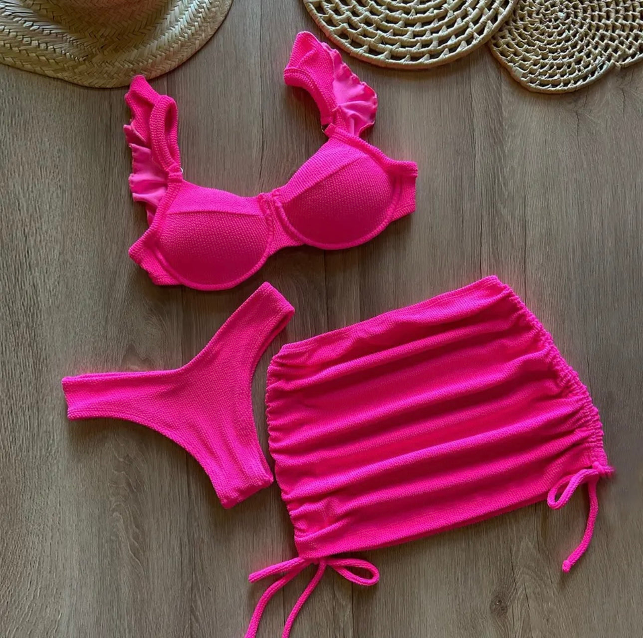 3 Piece Crinkle Bikini