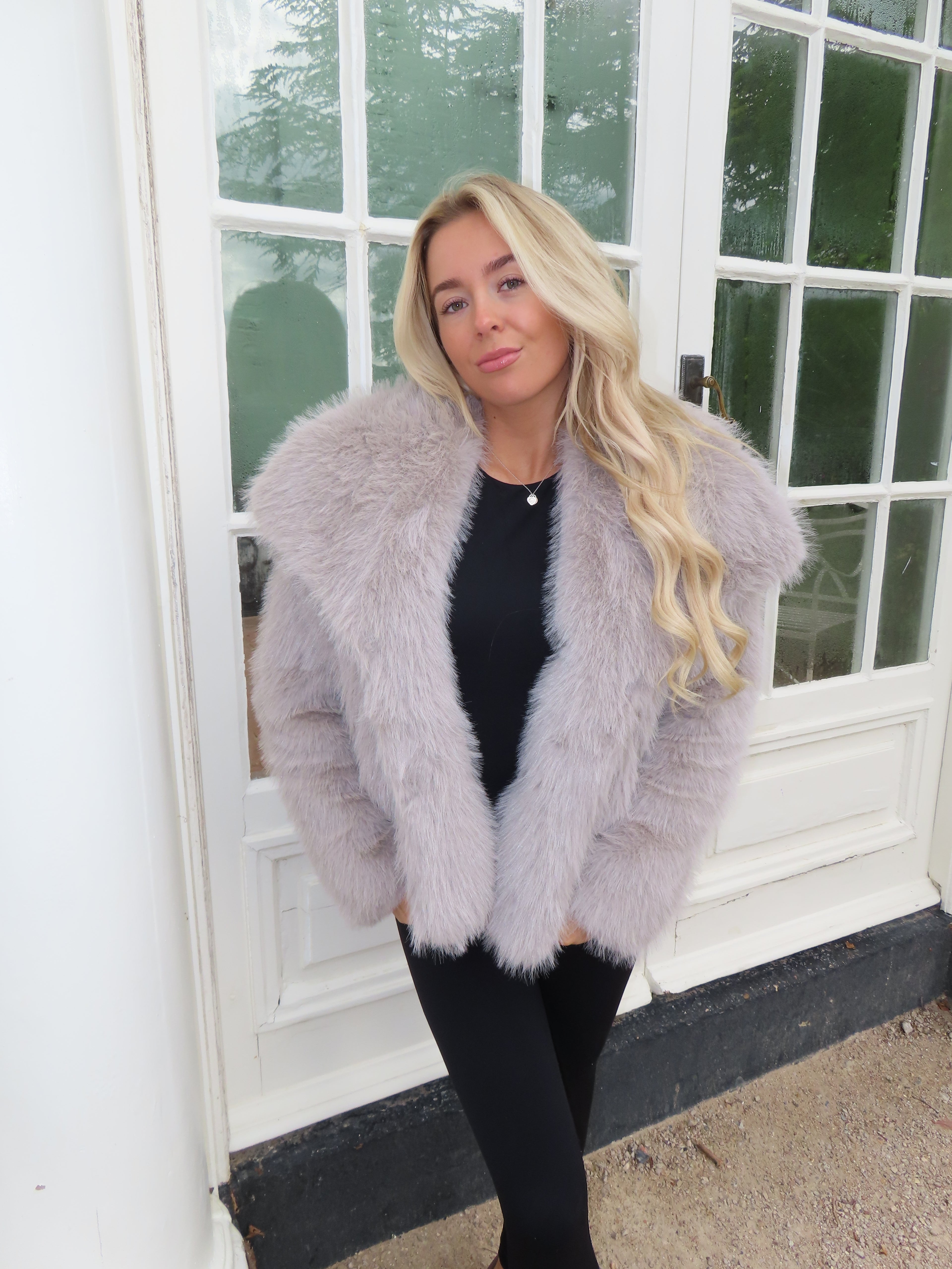 Light Grey Faux Fur Coat
