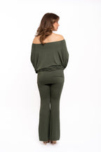 Khaki Off The Shoulder Co Ord