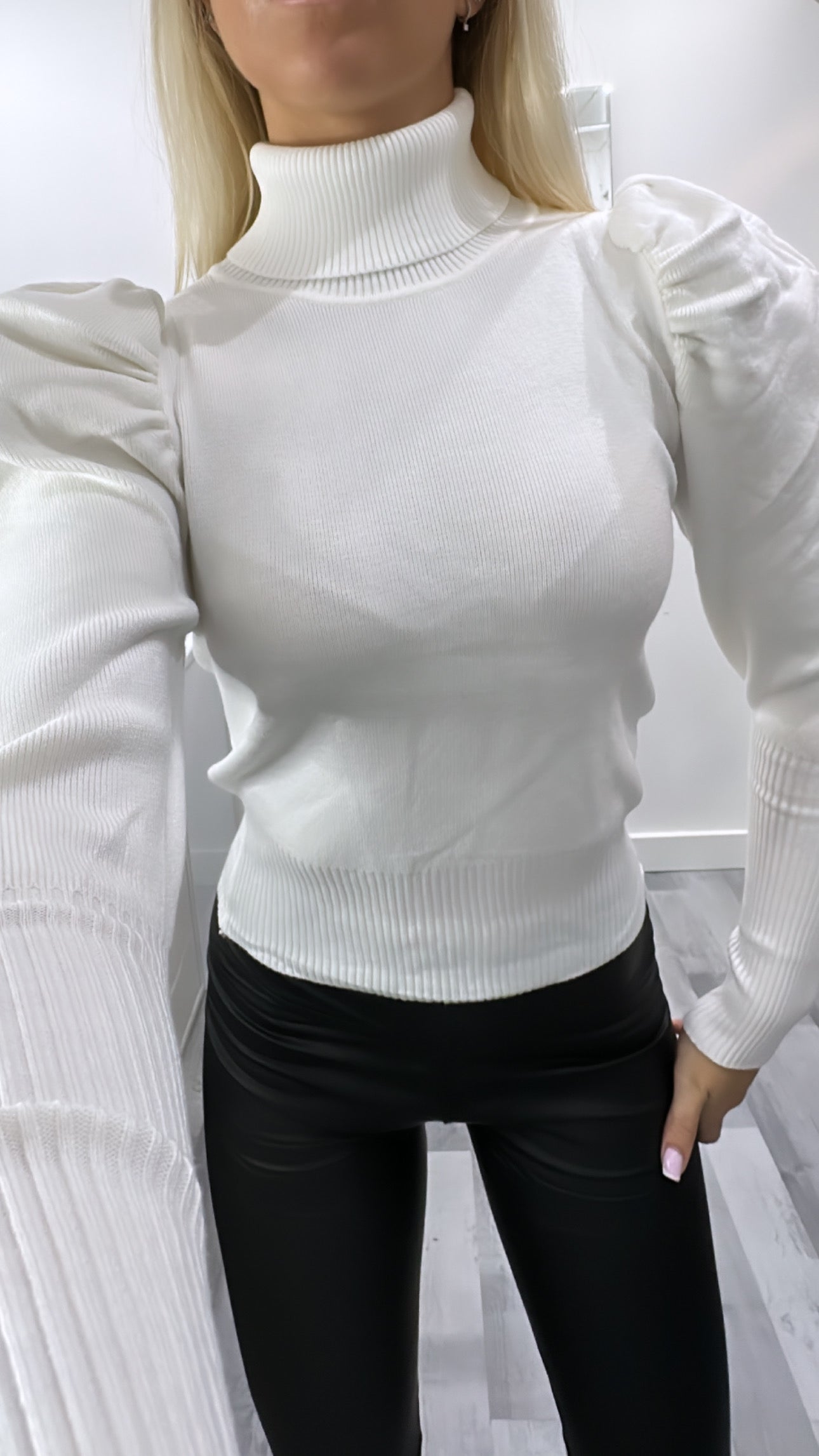 White Roll Neck Jumper