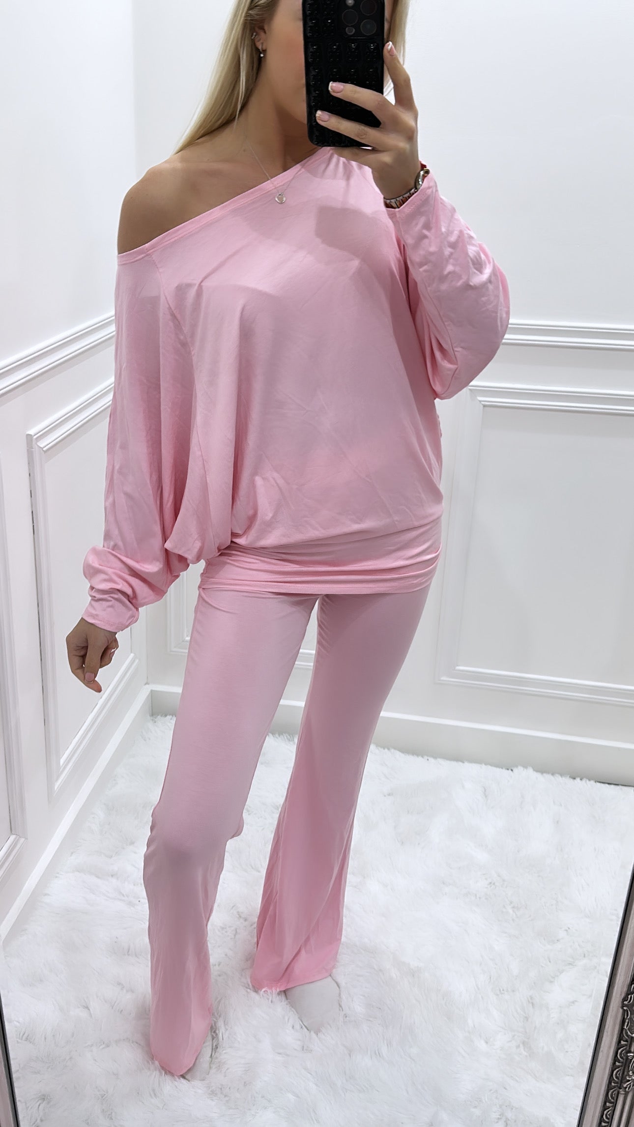 Pink Off The Shoulder Co Ord