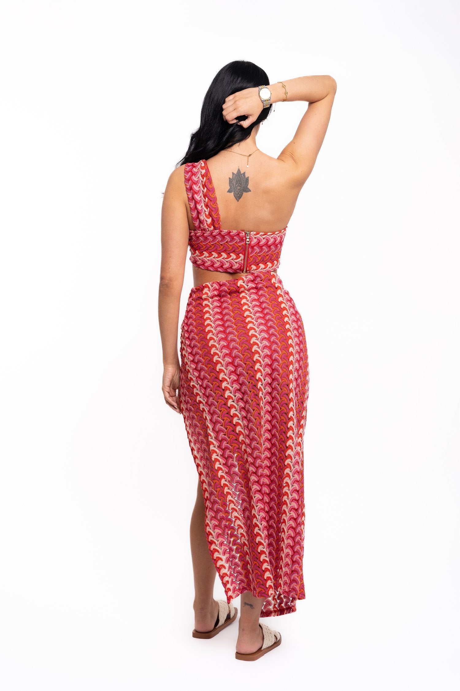 Pink Lace Maxi Skirt Set