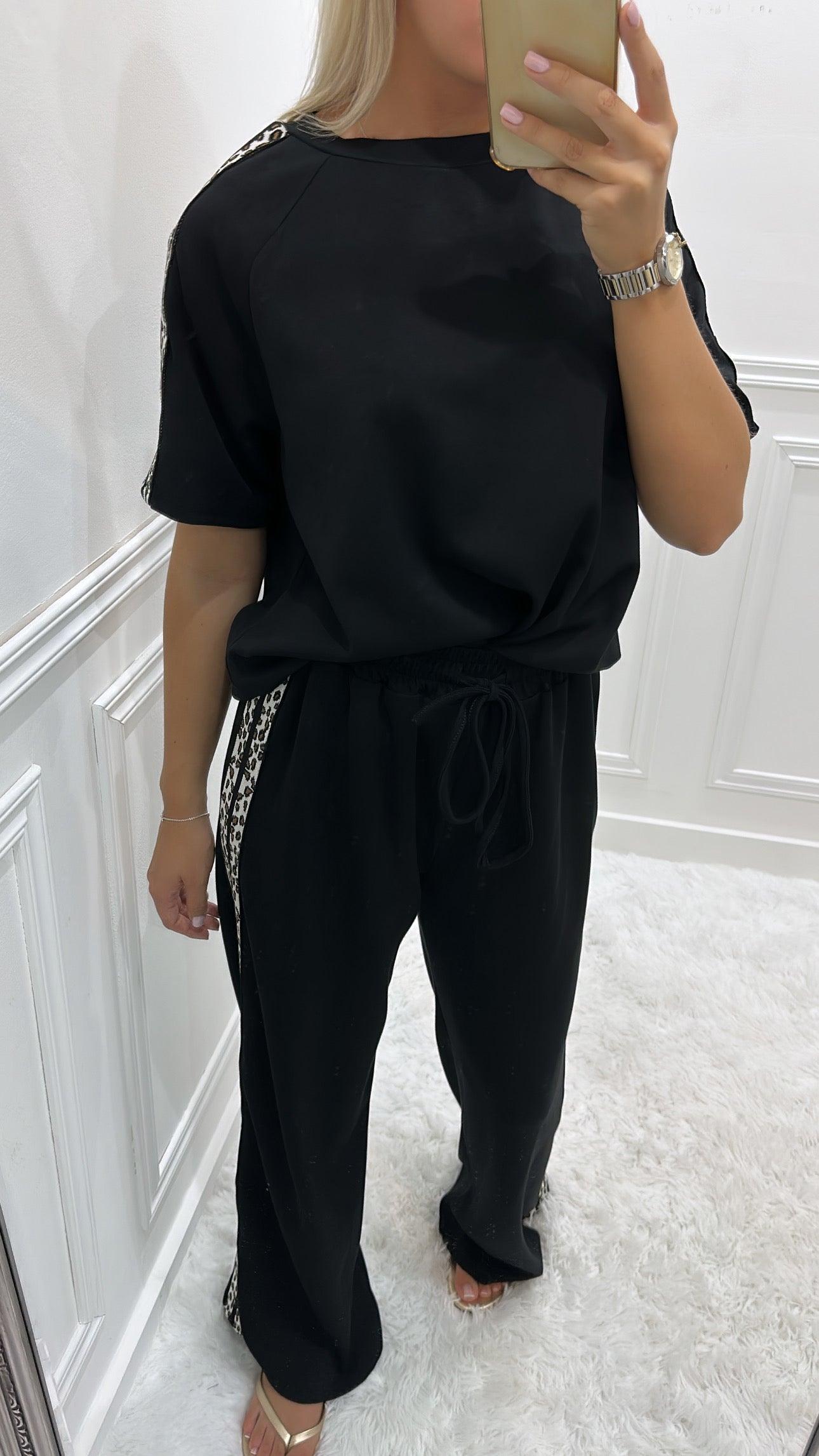 Black Leopard Side Tracksuit