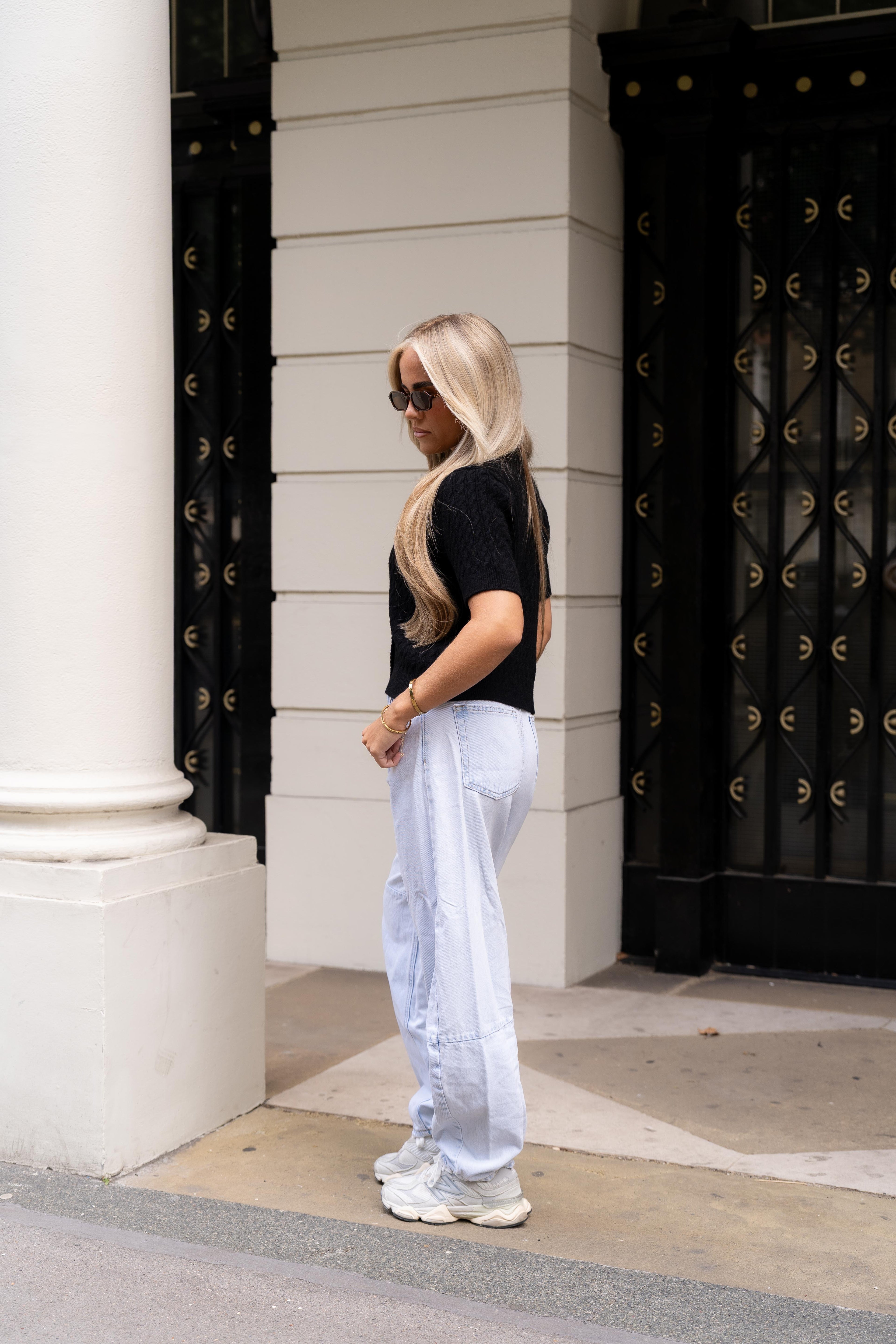 Cable Knit Top Black