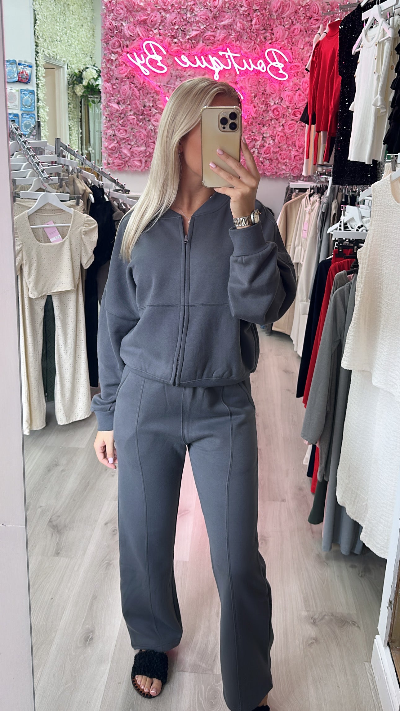 Charcoal Grey Bomber Tracksuit