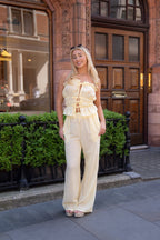 Stripe Bandeau Top & Trouser Co Ord Yellow