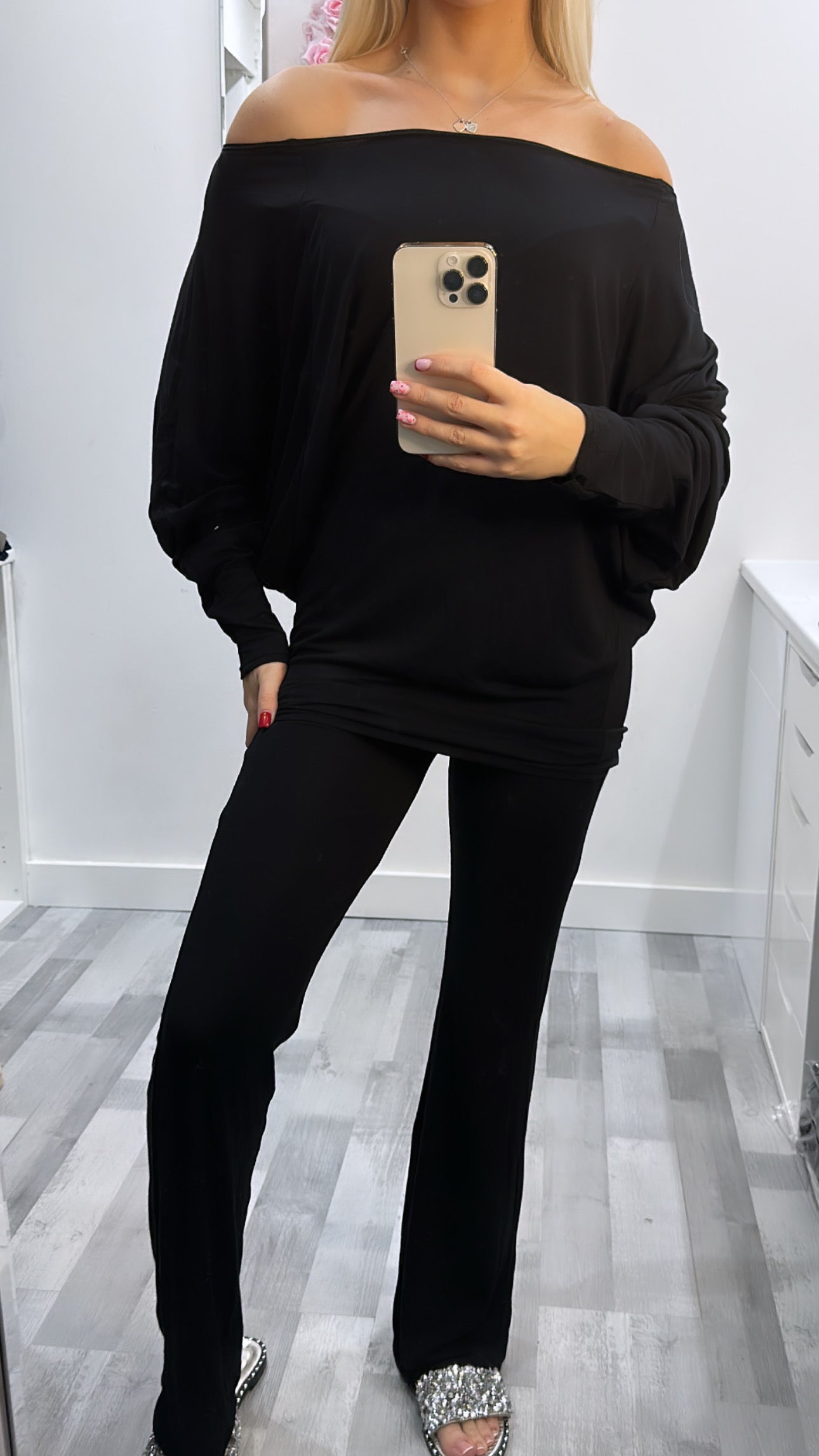 Black Off The Shoulder Co Ord