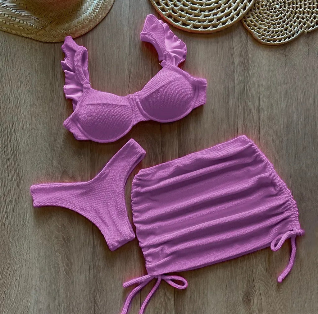 3 Piece Crinkle Bikini