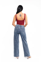 Burgundy Ruched Square Neck Top