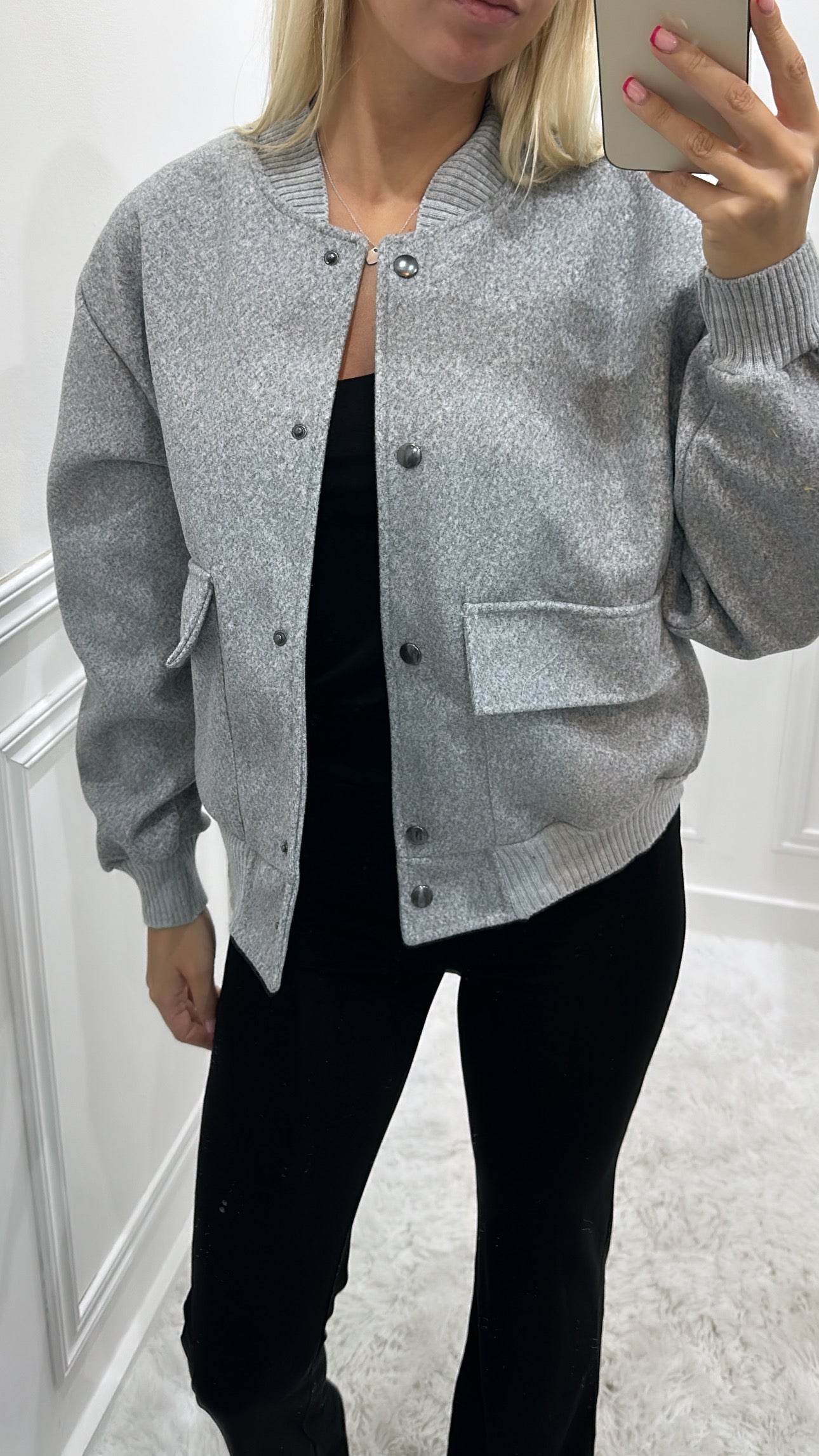 Grey Bomber Jacket