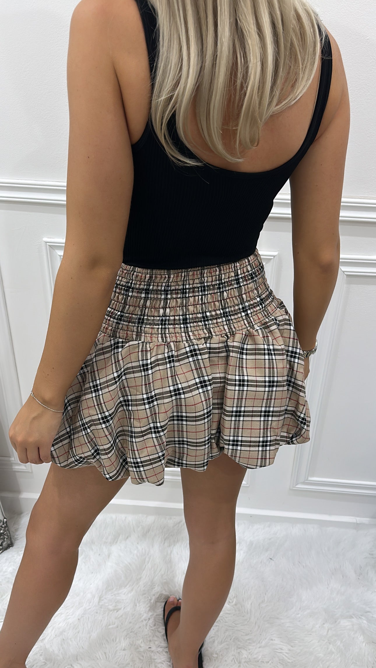 BB Pattern Puff Ball Skirt