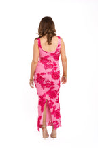 Floral Backless Maxi Dress Pink