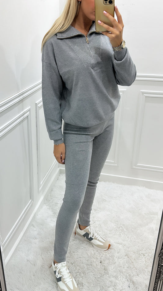 Grey & Gold Quarter Zip Tracksuit