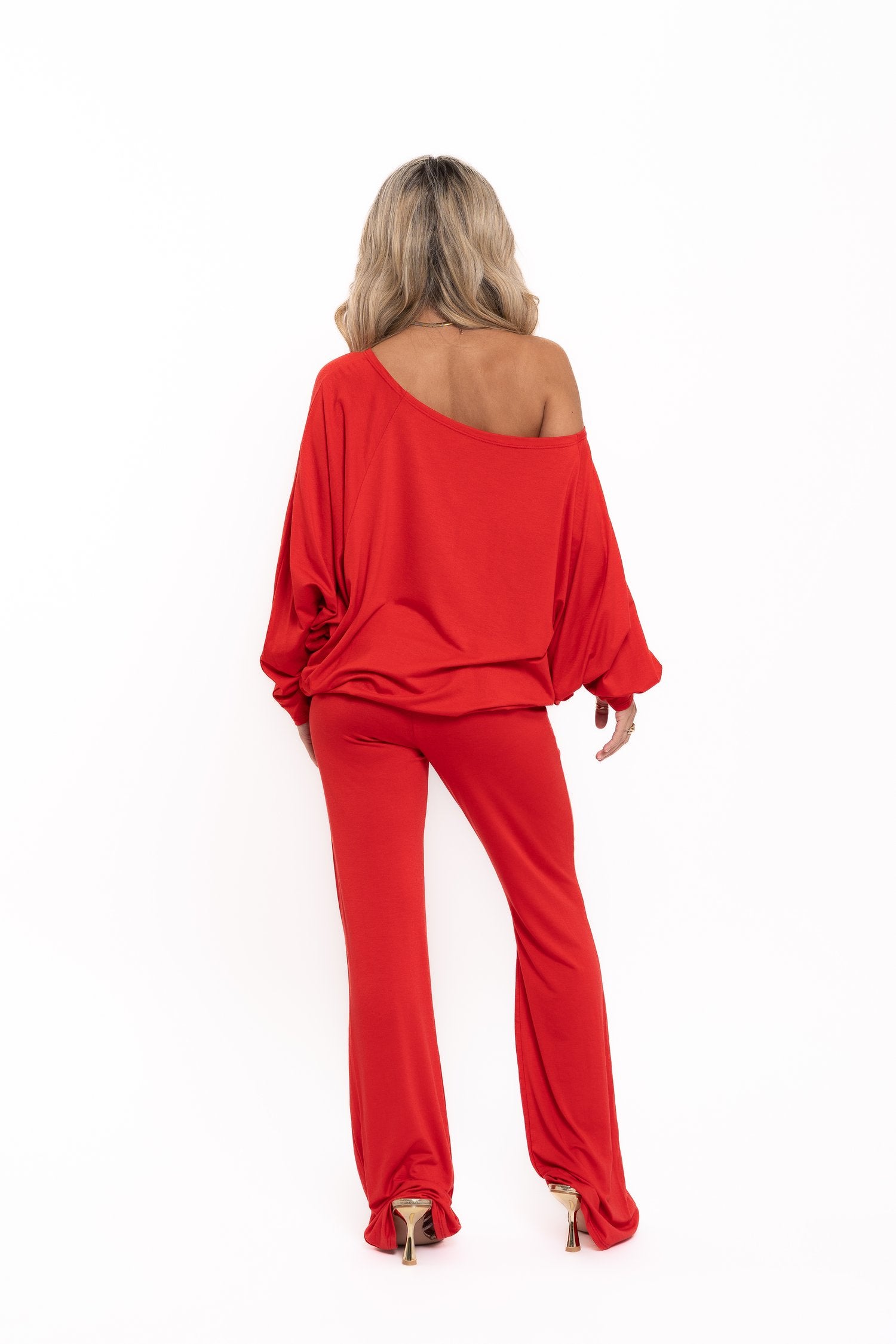 Red Off The Shoulder Co Ord