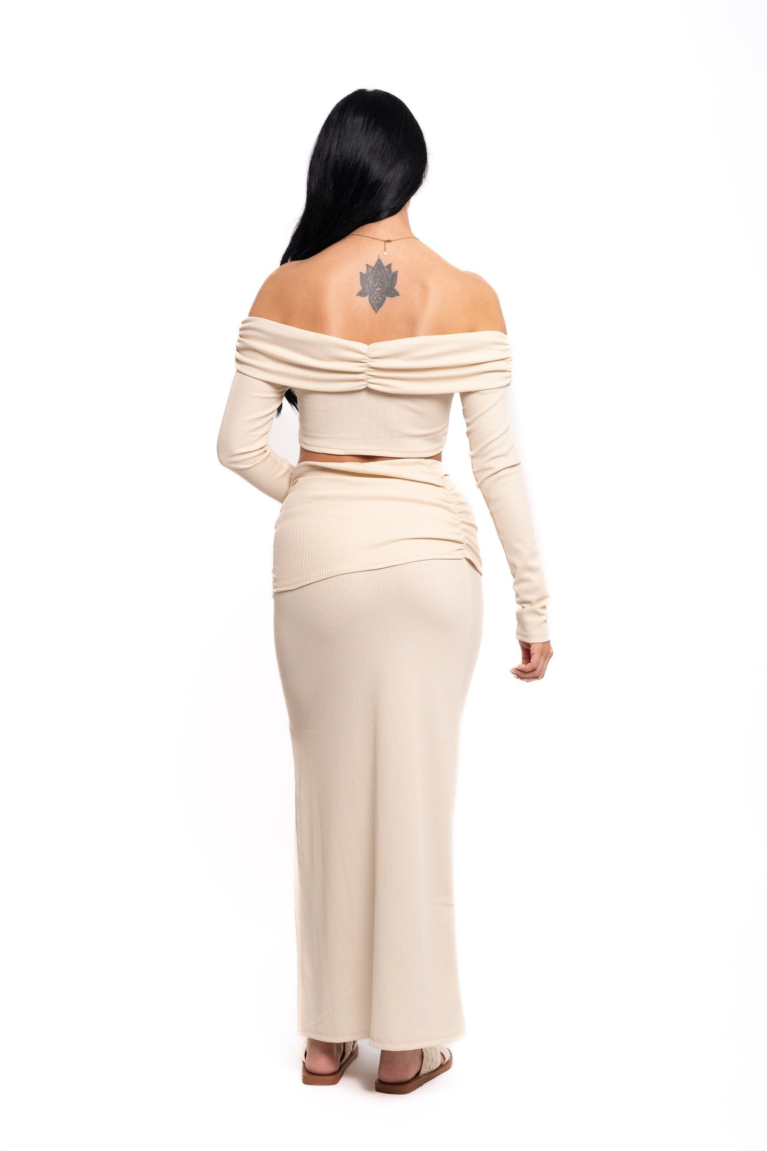 Starfish Maxi Skirt Set Beige