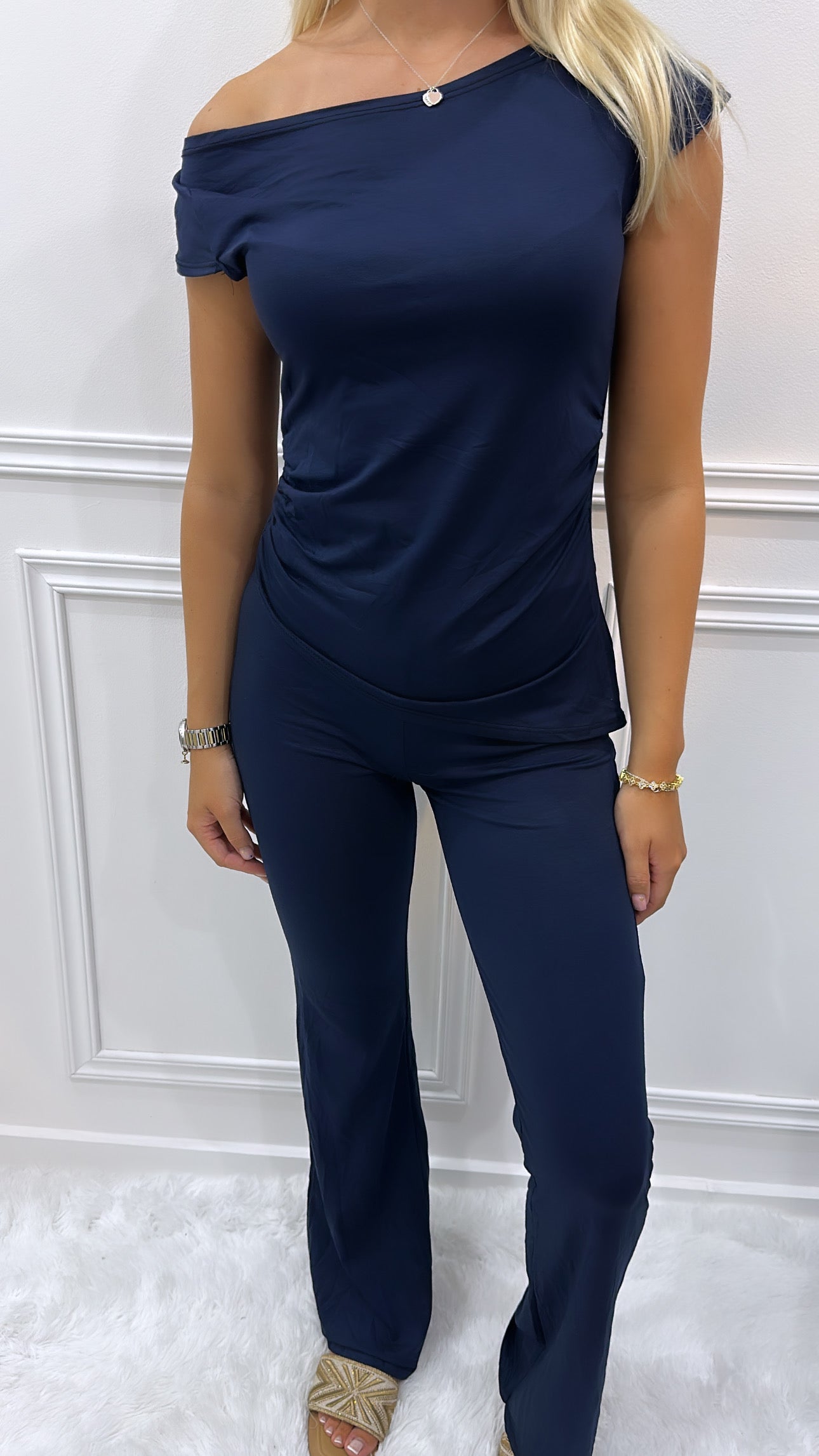 Navy Asymmetric Lounge Set