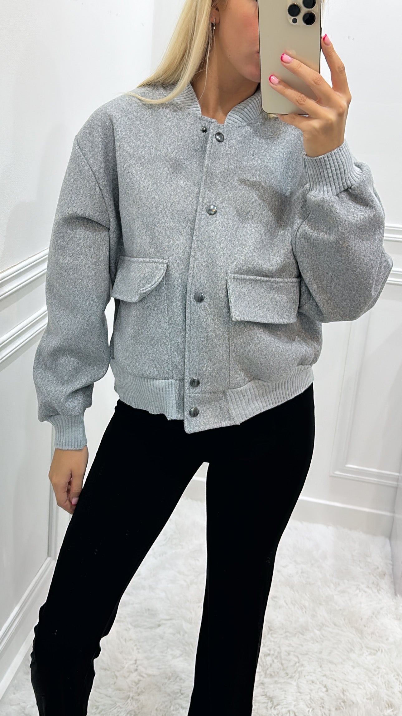 Grey Bomber Jacket