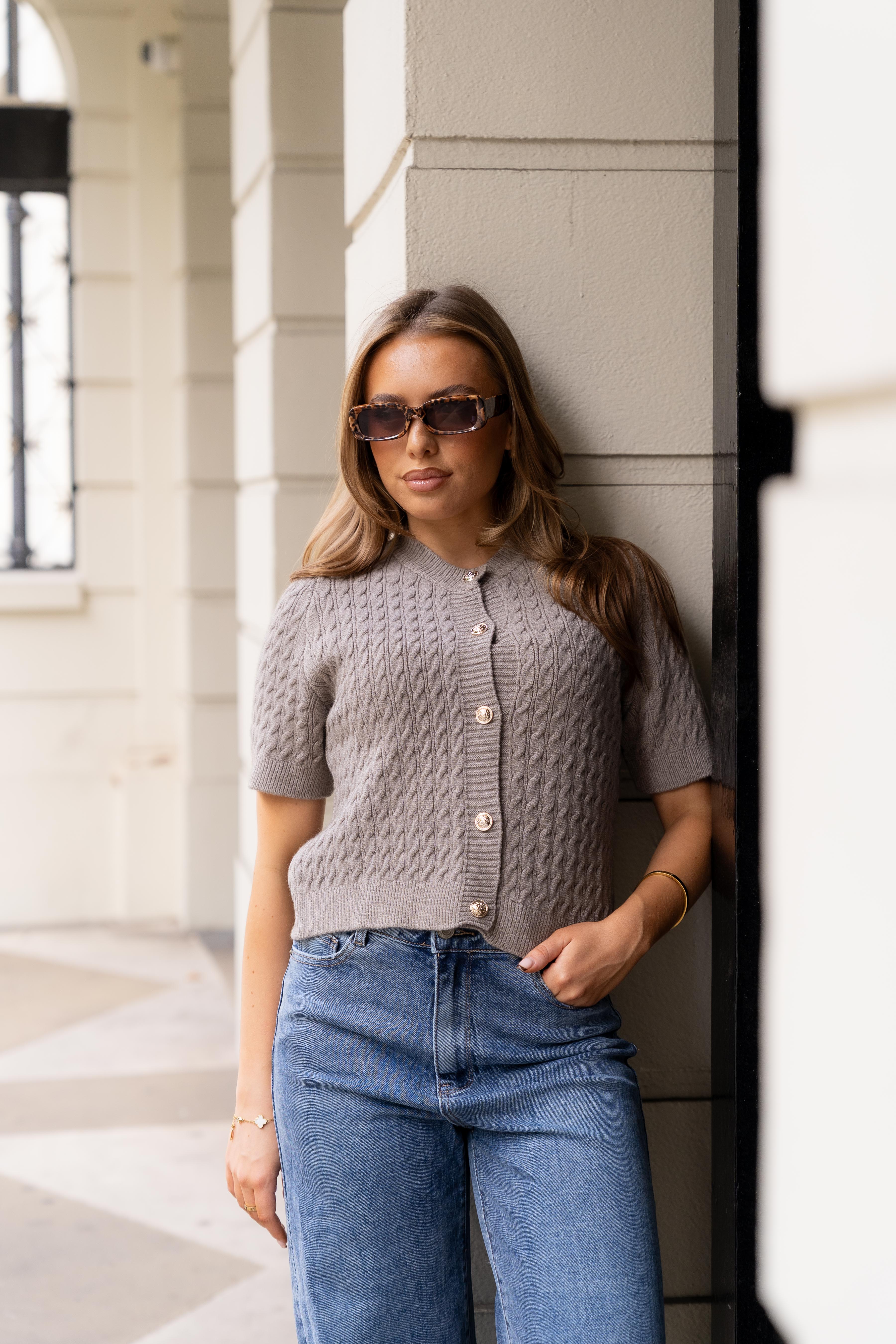 Cable Knit Top Mocha