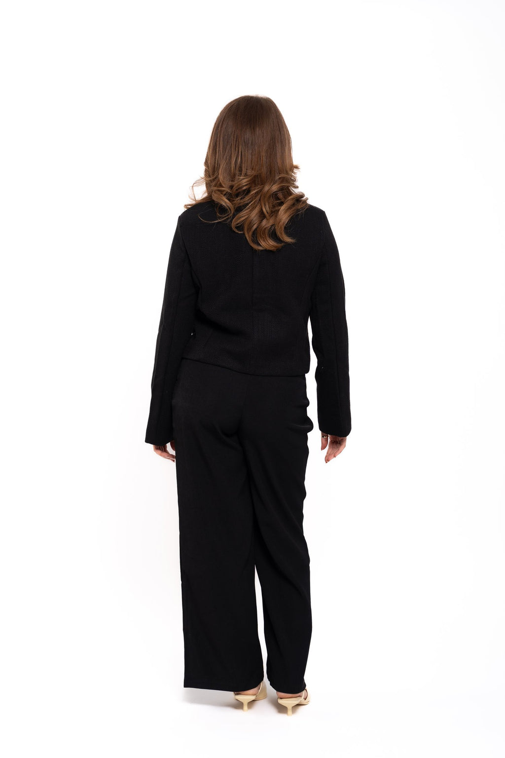 Premium Gold Button Blazer Black