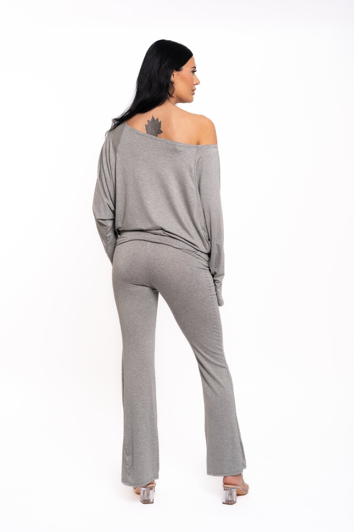 Grey Off The Shoulder Co Ord