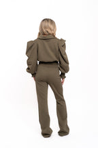 Khaki Quilted Lounge Set