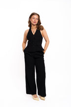 Backless Waistcoat Top Black