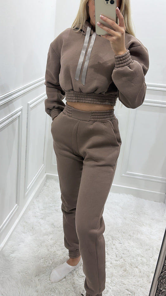 Mocha Satin Ribbon Tracksuit